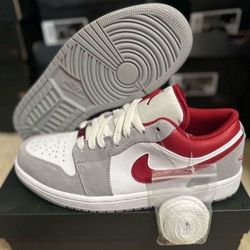 Air Jordan 1 Low SE Light Smoke Grey Gym Red Men’s DC6991-016 size 7.5 Brand New