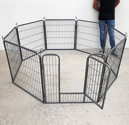 Brand New $100 Heavy Duty 8-Panel Dog Playpen, Each Panel 32” Tall X 32” Wide Pet Exercise Fence Crate Kennel Gate