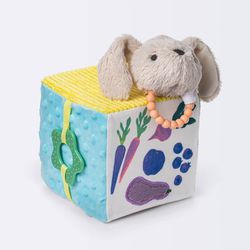 Fruit and Vegetable Interactive Plush Cube with Rabbit Rattle