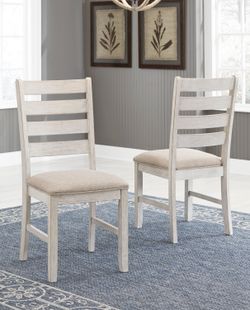 Skempton White/Light Brown Upholstered Barstool (Set of 2) (Online Special Price)