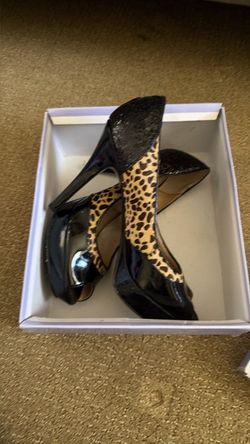 Leopard Print Patent Leather Heels