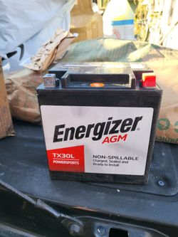 Energizer TX30L AGM Motorcycle and ATV 12V Battery, 