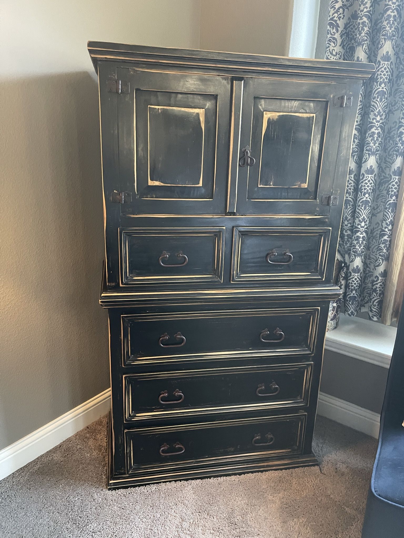 Rustic Black Hutch/Armoire for Sale in Flower Mound, TX OfferUp