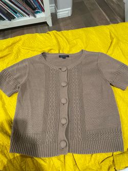 Brown Banana Republic short sleeve, knitted, button up, cardigan