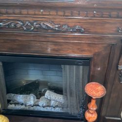 Brown Fire Place