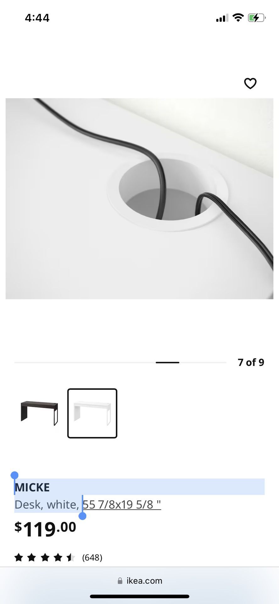 MICKE Desk, white