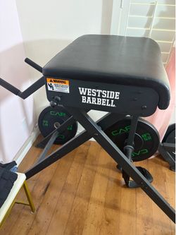 West side barbell reverse hyper foldable with 100 lb weight set