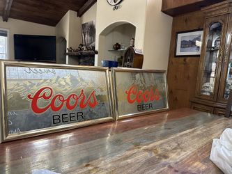 Set Of Two Collectible Coors Mirrors