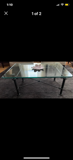 Glass Top Wrought Iron Coffee Table