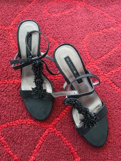 Bandolino Elegant Beaded Low Heels Strap Pump Shoes