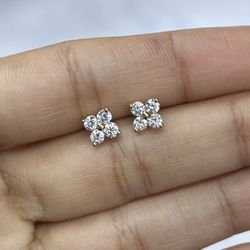 Diamond Flower Earrings 