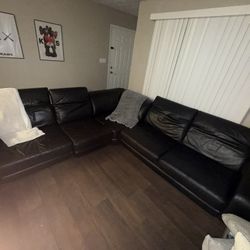 Black leather Sofa set