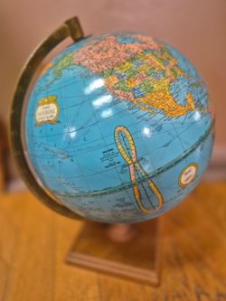 Cram's Imperial World Globe 9", Made In USA