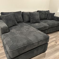 Brand New Comfy Corduroy Lined Sectional Set