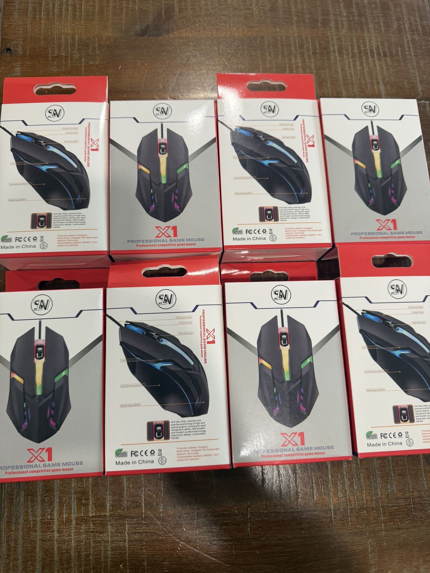 USB Wired Mouse 3 Button 7 Colored LED Brand New