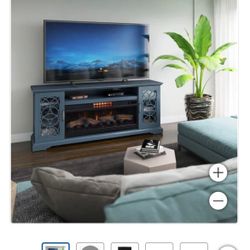 Trasanti Luna TV Console With Classicflame Coolglow 2-in-1 Electric Firplace And Fan 