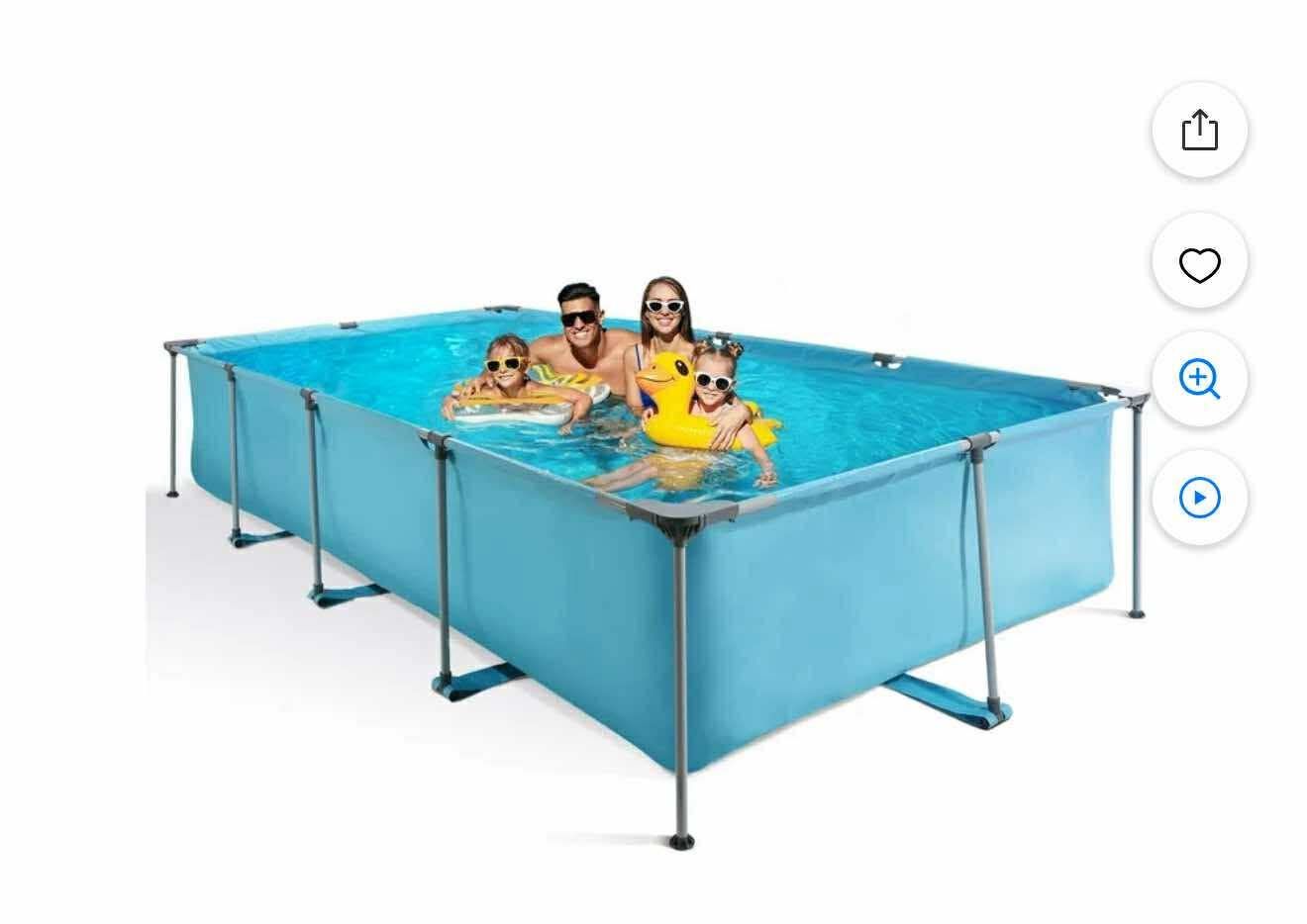 Swimming Pool Above Ground Outdoor 15ft Rectangle 178" x 87" J-36