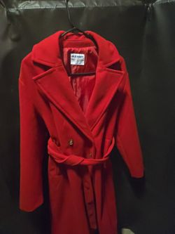 Red Woman Long Peacoat 