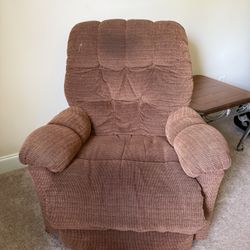 Brown/ Red Woven Recliner