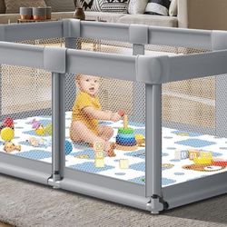 74" ×50" Large Baby Playpen, Baby Playard for Babies and Toddlers, Baby Fence Play Pens for Indoor & Outdoor, Sturdy Safety Play Yard with Soft Breath