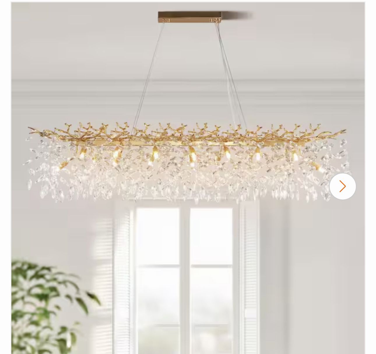 Modern Chandelier 60 in.16-Lights Gold Luxury Crystal Linear Chandelier for Dinning Room, Kitchen Island, Foyer, Bedroom