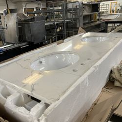 Double-sink bathroom vanity top