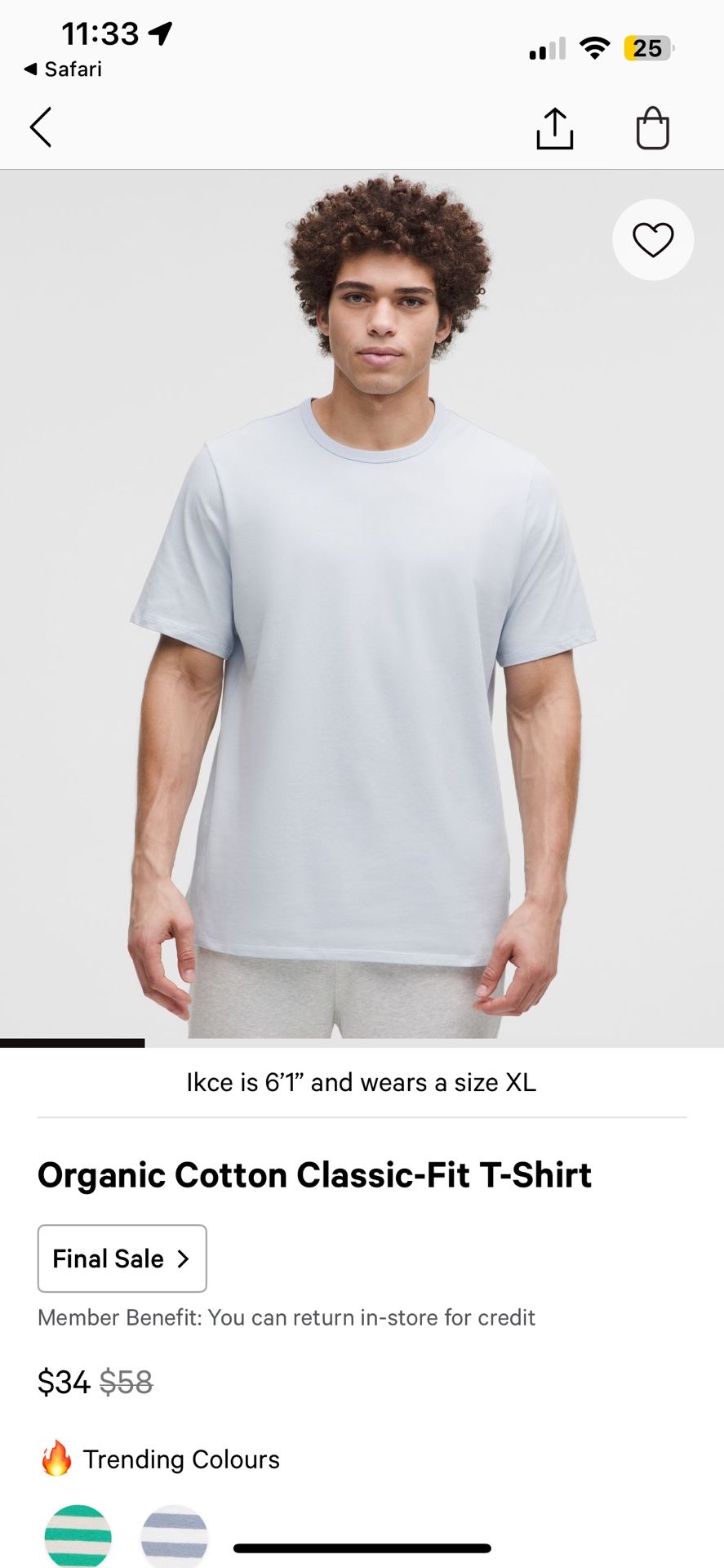 Organic Cotton Classic-Fit T-Shirt Size M Color STRH