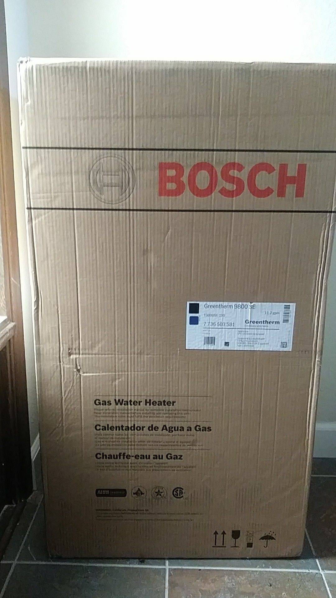 Tankless gas water heater, Bosch T9800SE 199