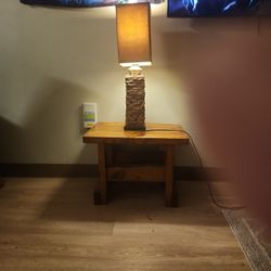 Stone Lamp And End Table