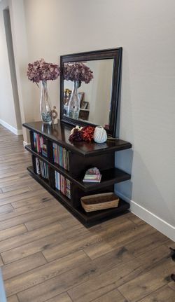 **Heavy Duty Dark Wood Bookshelf/ Tv Stand**