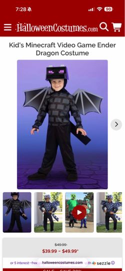 Minecraft Ender Dragon Deluxe Child Costume