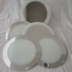 5 Mirror Chargers Silver Band Plates