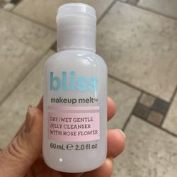 NWT Bliss makeup melt dry/wet gentle jelly cleanser with rose flower 