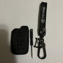 Leather Car Key Fob Case For Toyota 4Runner Tacoma Rav4 Prius Highlander Avalon