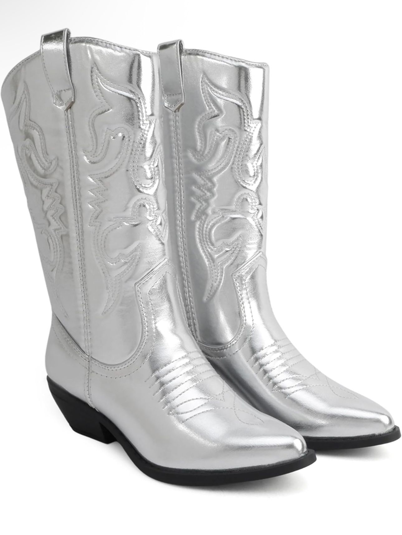 Silver Cowgirl Boots Size 1/2 Wide