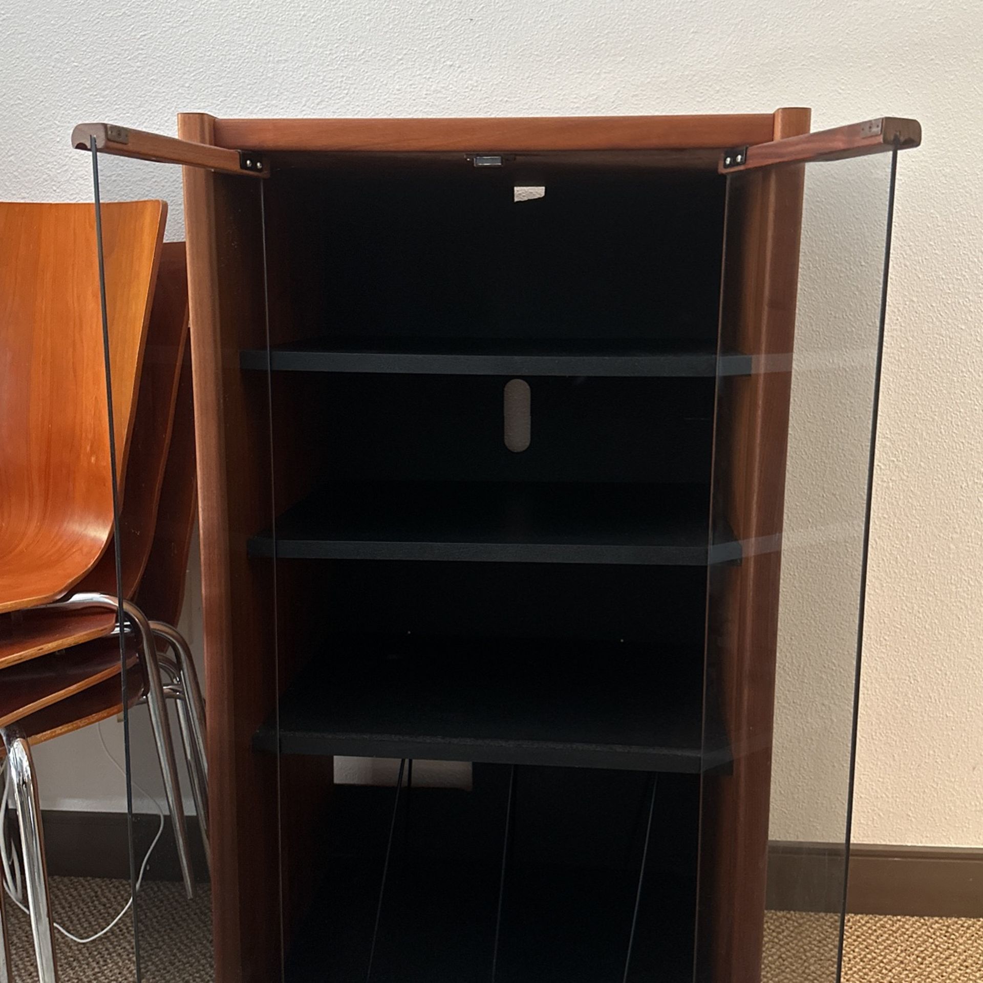 Custom Record Stand with Glass Doors