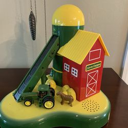 Rare Vintage John Deere Moving Coin Bank with Tractor Sound and & Sorting Coin Tubes