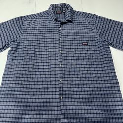 Dickies button down shirt sleeve plaid blue shirt 2XL mens