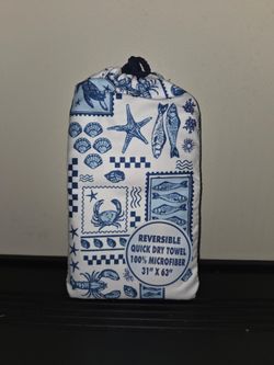 Reversible Quick Dry Microfiber Beach Towel 31x63