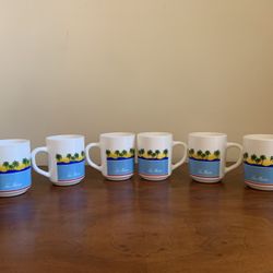 Vintage set of 6 Arcopal Made in France Tia Maria palm tree 🏝 mugs