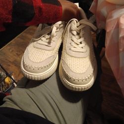 Dolce Vita Dolen Womens Shoes Beige Knit Sneakers Chunky Low Top Fashion US Size10