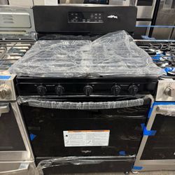 Whirlpool 30in Gas Stove In Black New S/D 