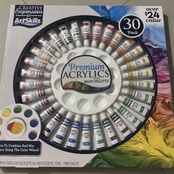Creative Expressions by Artskills Premium Acrylic Paints 30Pk Includes Palette