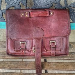 Men leather satchel