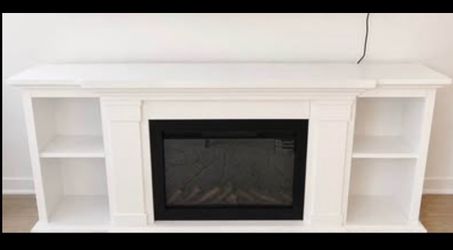 Winterset 74" slim electric fireplace tv stand
