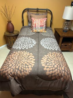 Twin bed frame and mattress