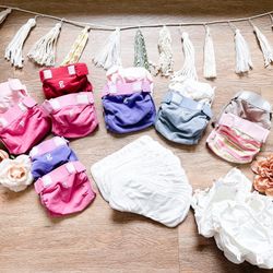 38pc Bulk lot Gdiaper medium cloth diapers + inserts bundle