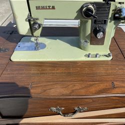 Vintage White Rotary Sewing Machine With Table Model 535 OBO
