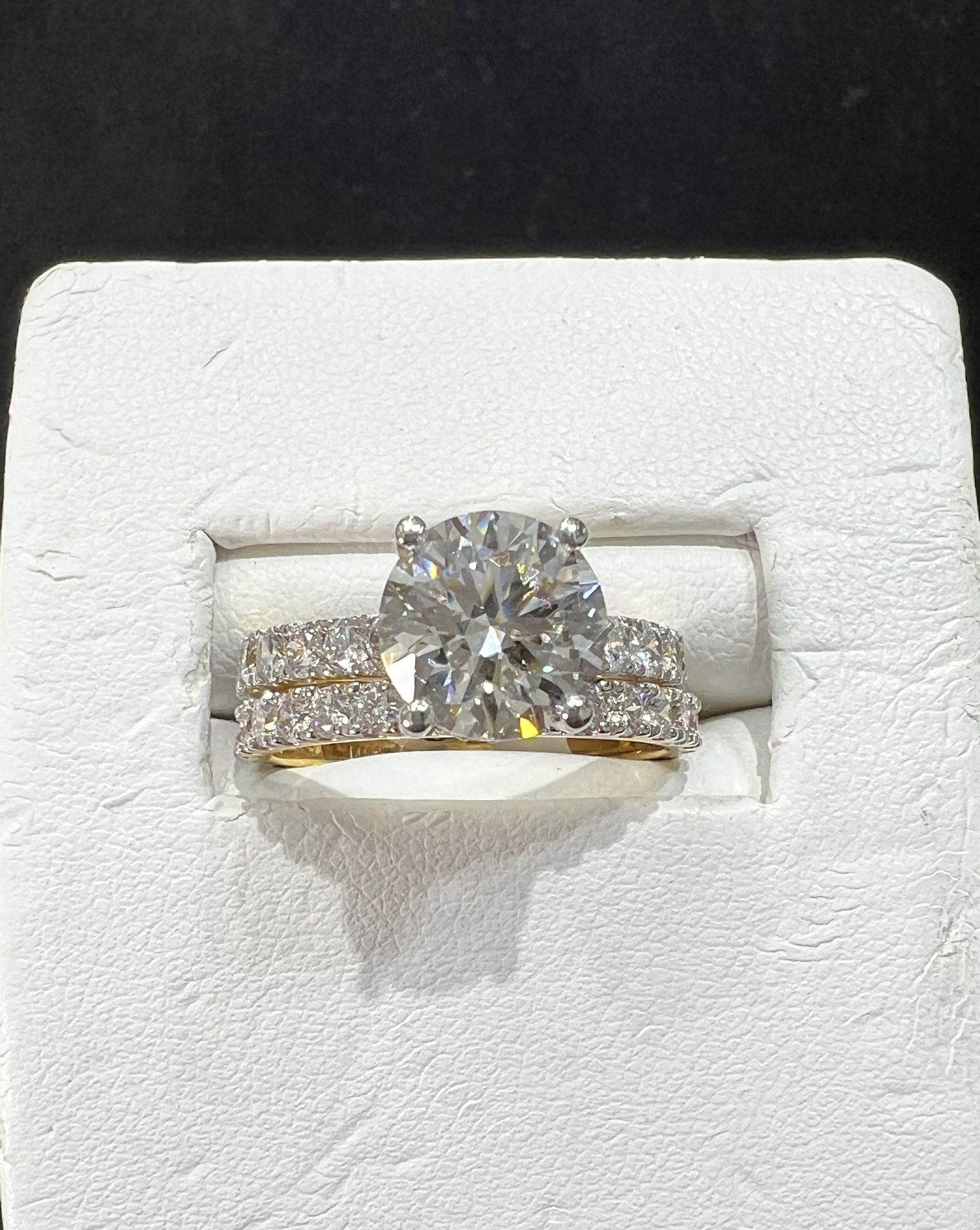 ✨ Bling Out Your Love Story! 2 CT Lab Solitaire + 3.6 CT Bridal Set in 14K Gold ✨