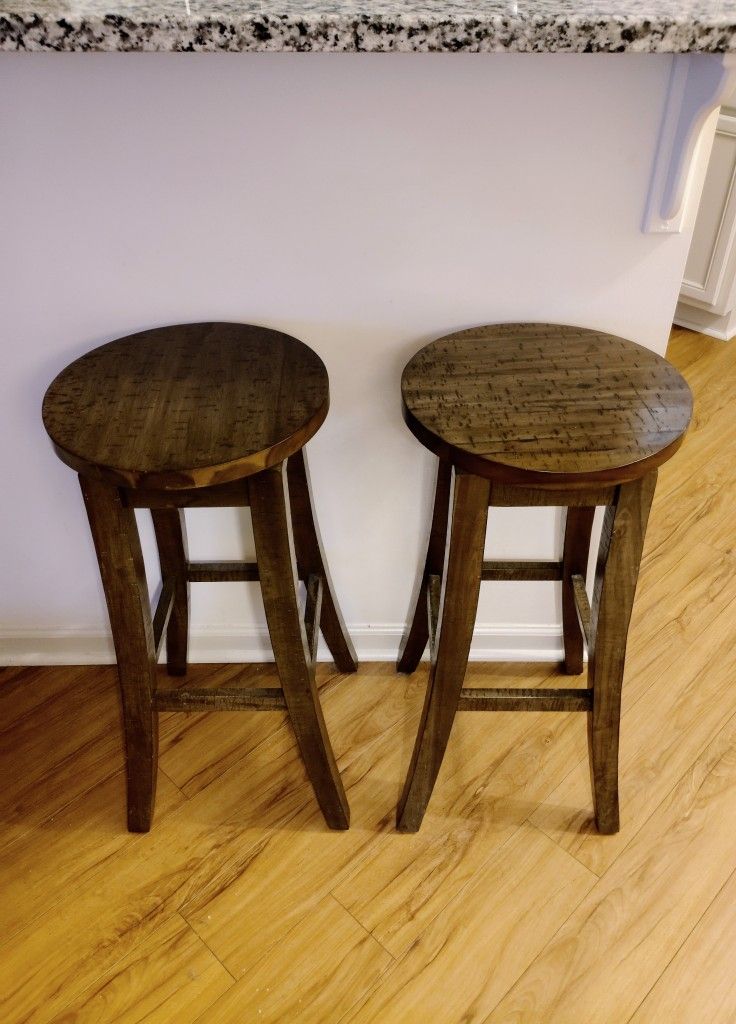 Solid Walnut Wood Bar Stools